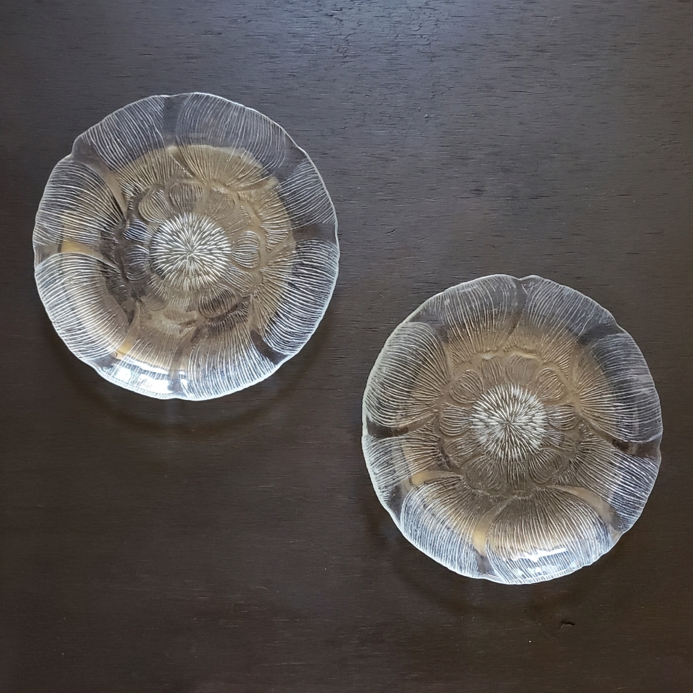 Vintage Flower Glass Plate Set
